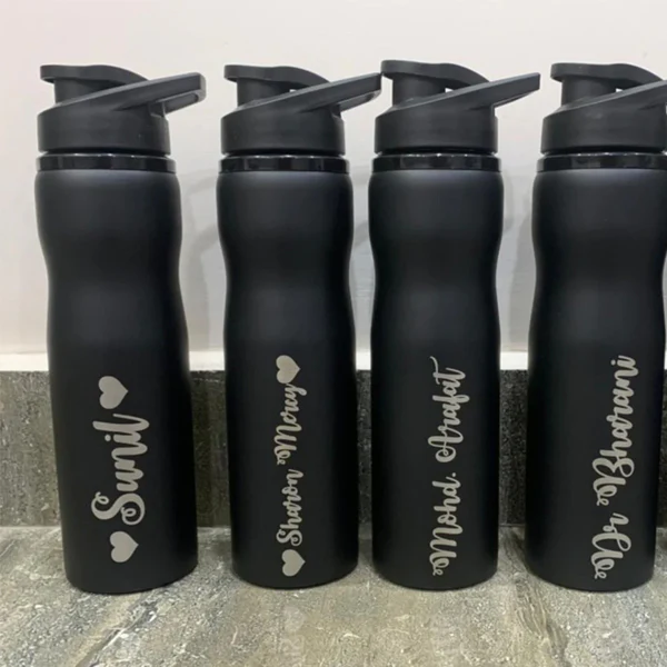 Black Bottle with Engraved Name - Image 3