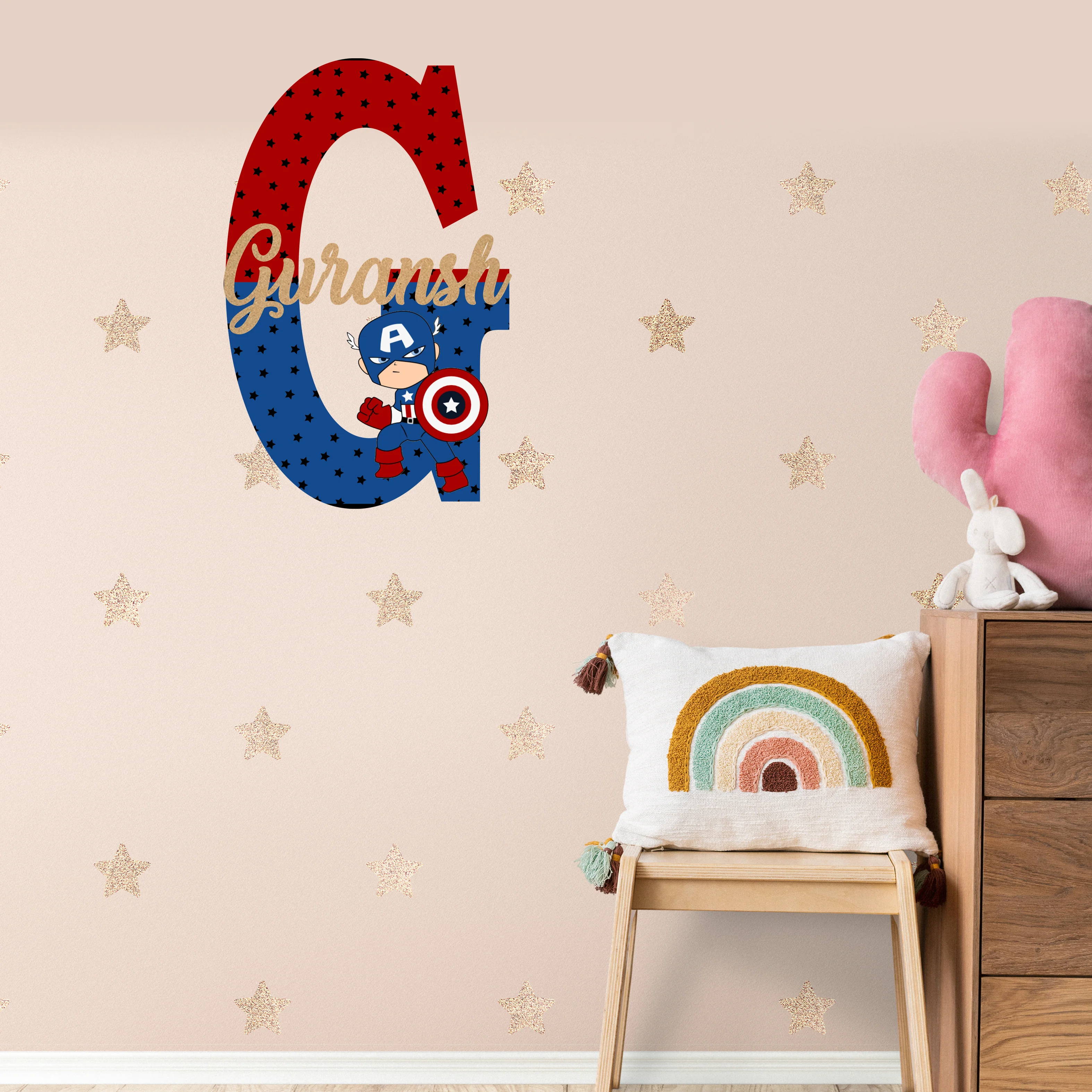 Captain America Theme Name Plate