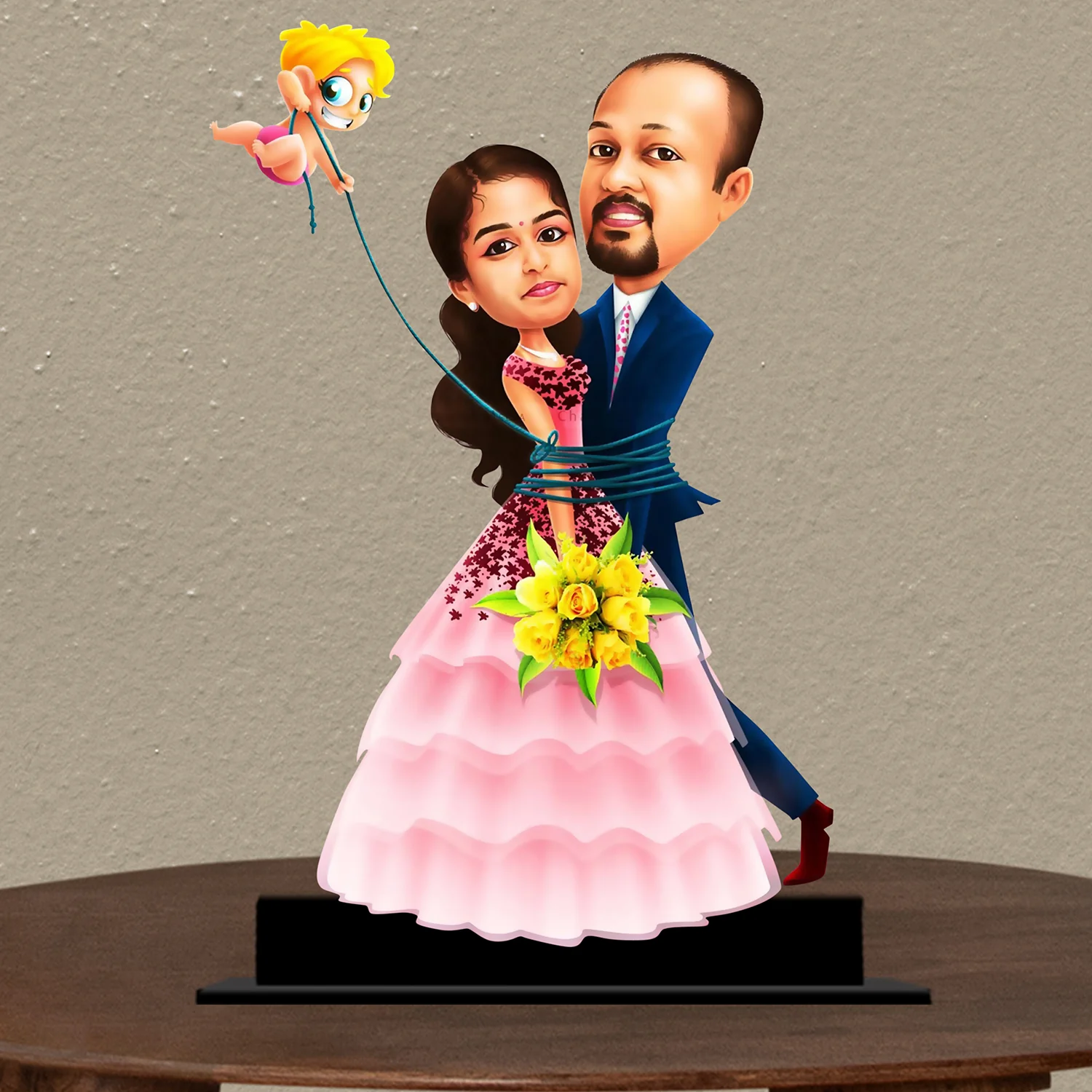 Stuck with each other Couple Caricature