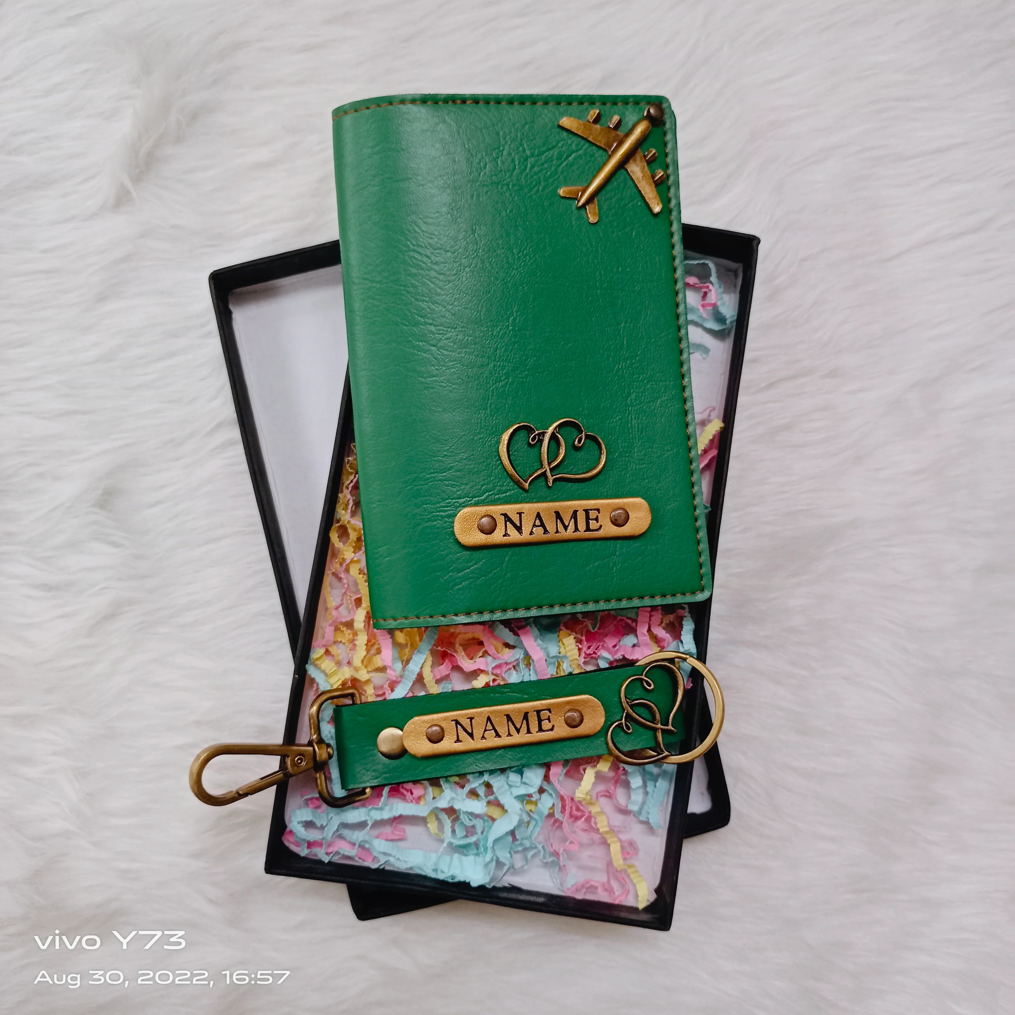 Set of Customised Passport Cover and Name Keychain - Image 8