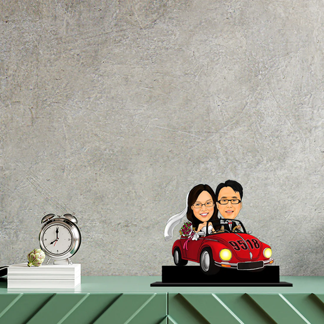 Personalized Travel Loving Couple Caricature - Image 3