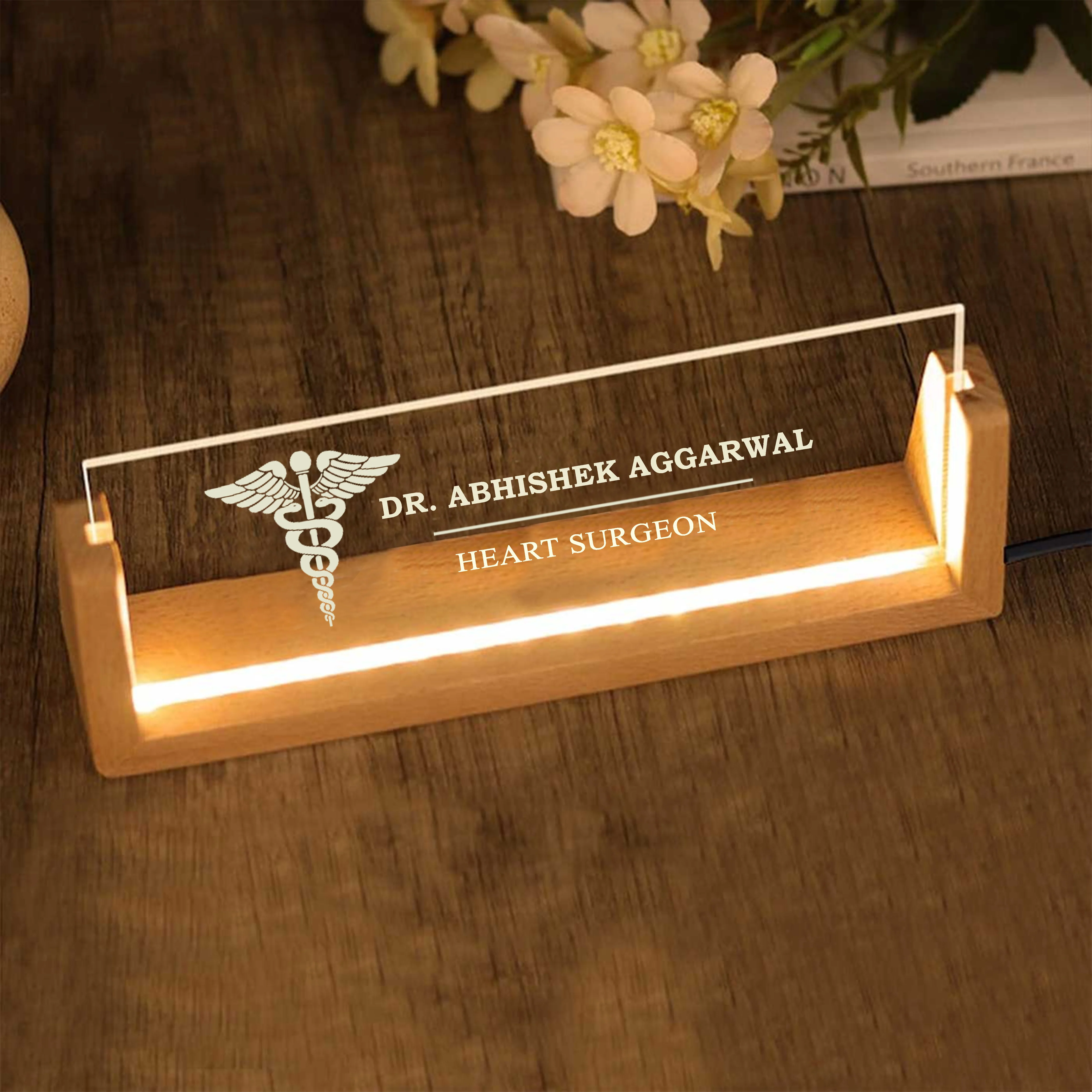 Desk Name Plate With LED Light For Doctors - Image 3
