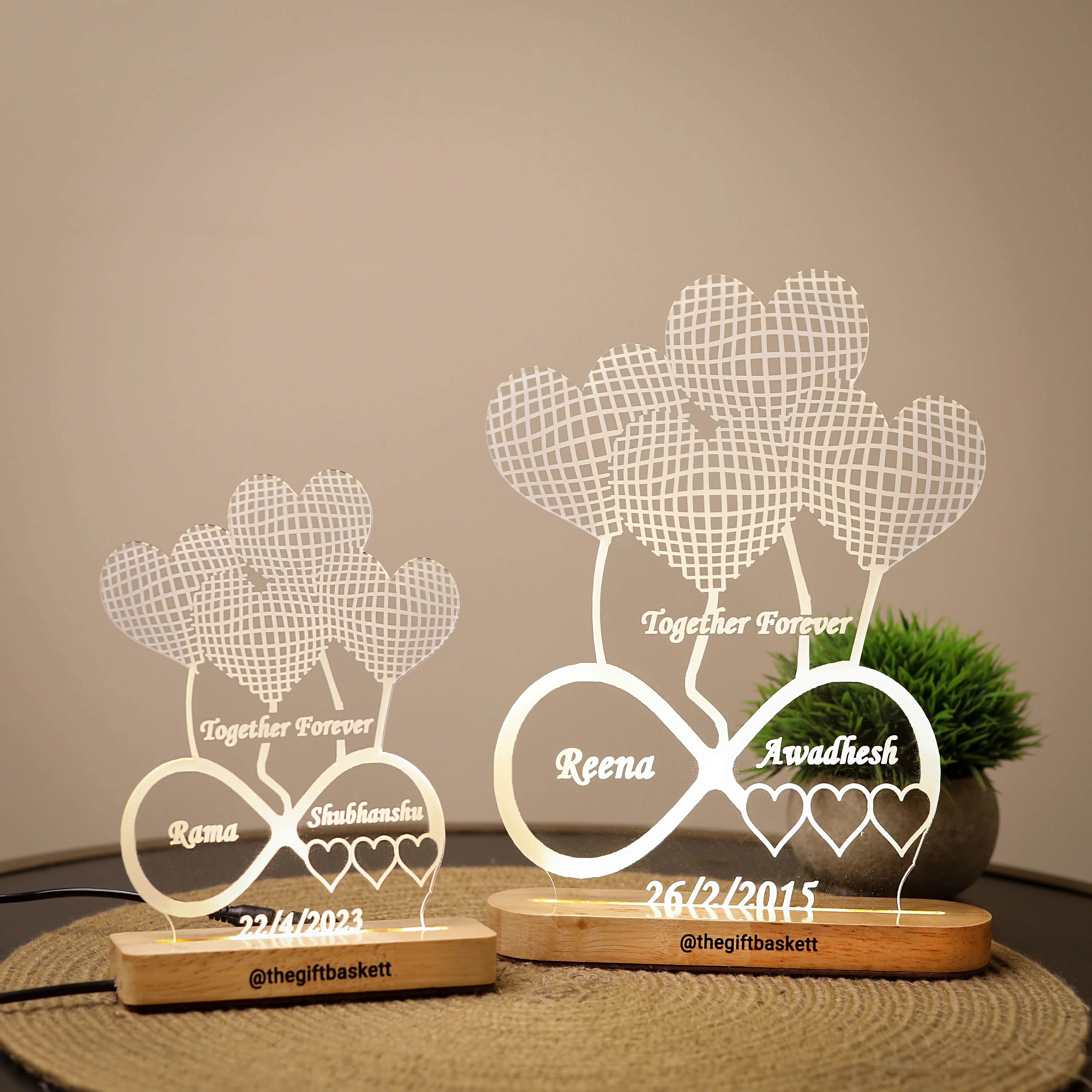 Heart 3d Illusion Acrylic LED Lamp - Image 4