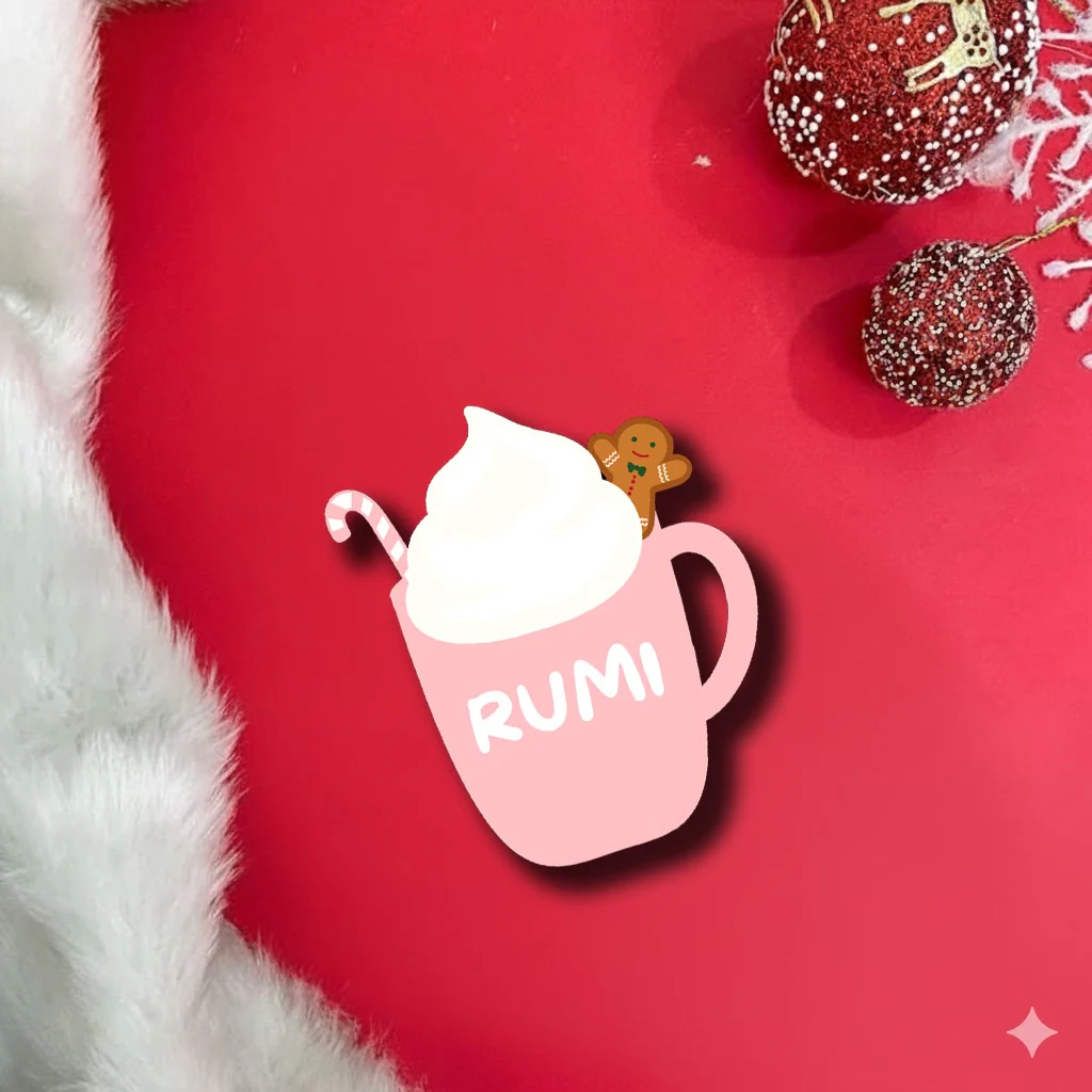 Hot Chocolate Christmas Magnet With Personalized Name