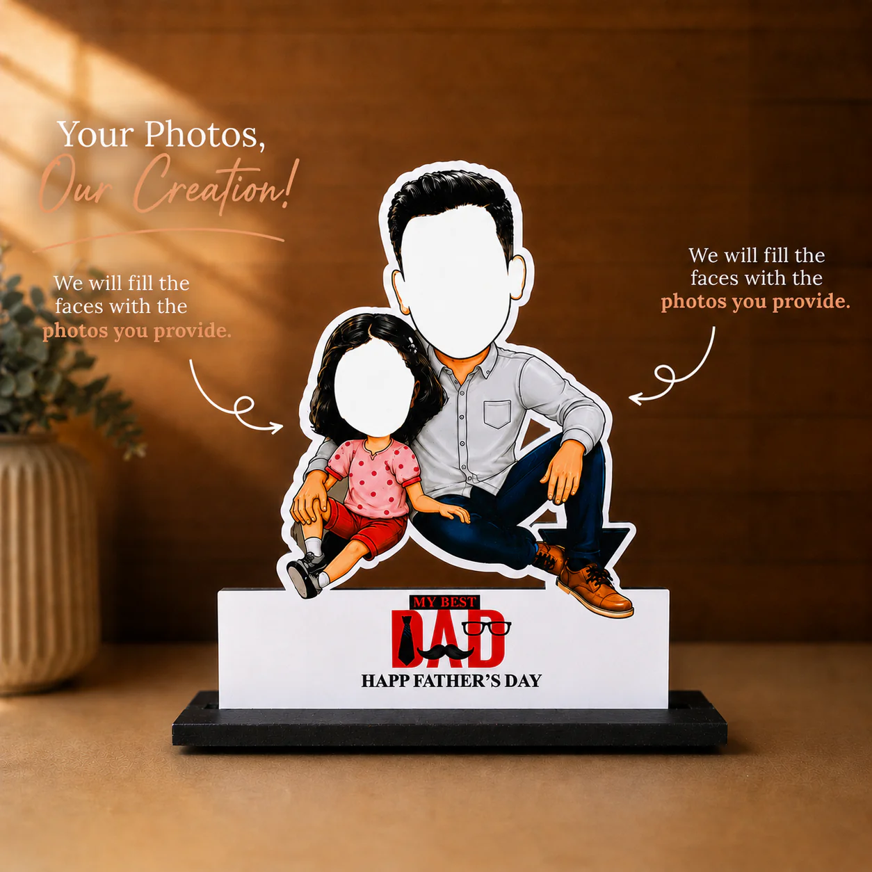 Personalised Father & Daughter Cartoon Cutout - Image 2