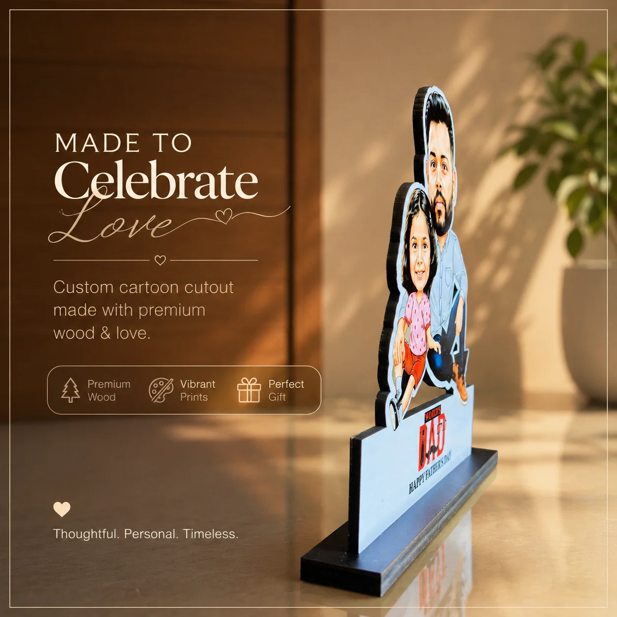 Personalised Father & Daughter Cartoon Cutout - Image 3