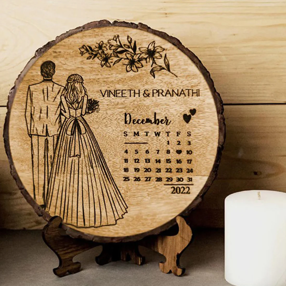 Natural wooden With Engraving