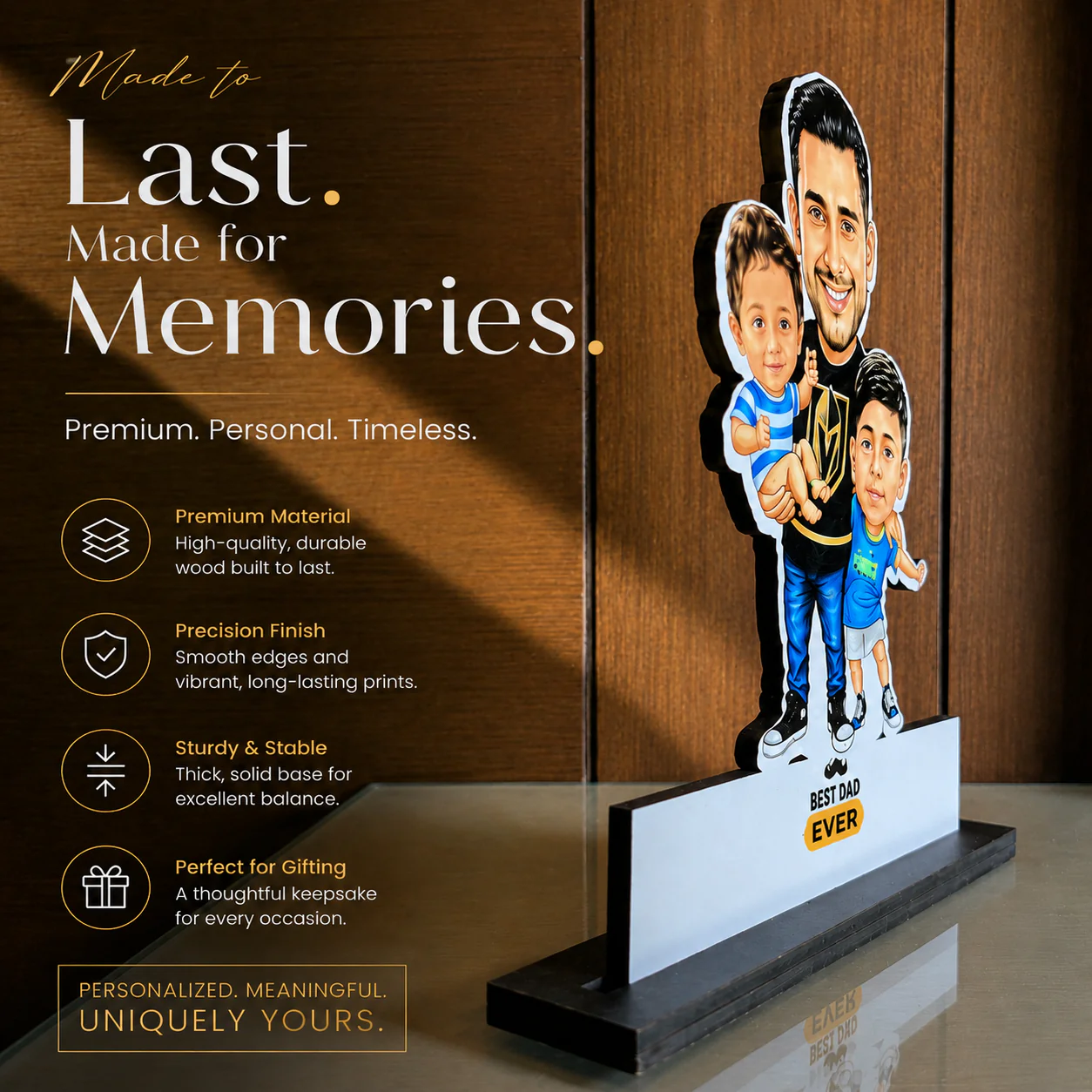 Personalised “Best Dad Ever” Family Cartoon Cutout - Image 3