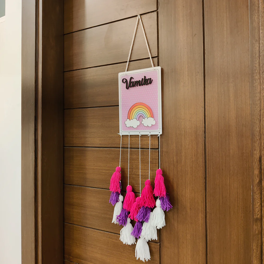 Rainbow Theme Name Plate with Tassle - Image 3