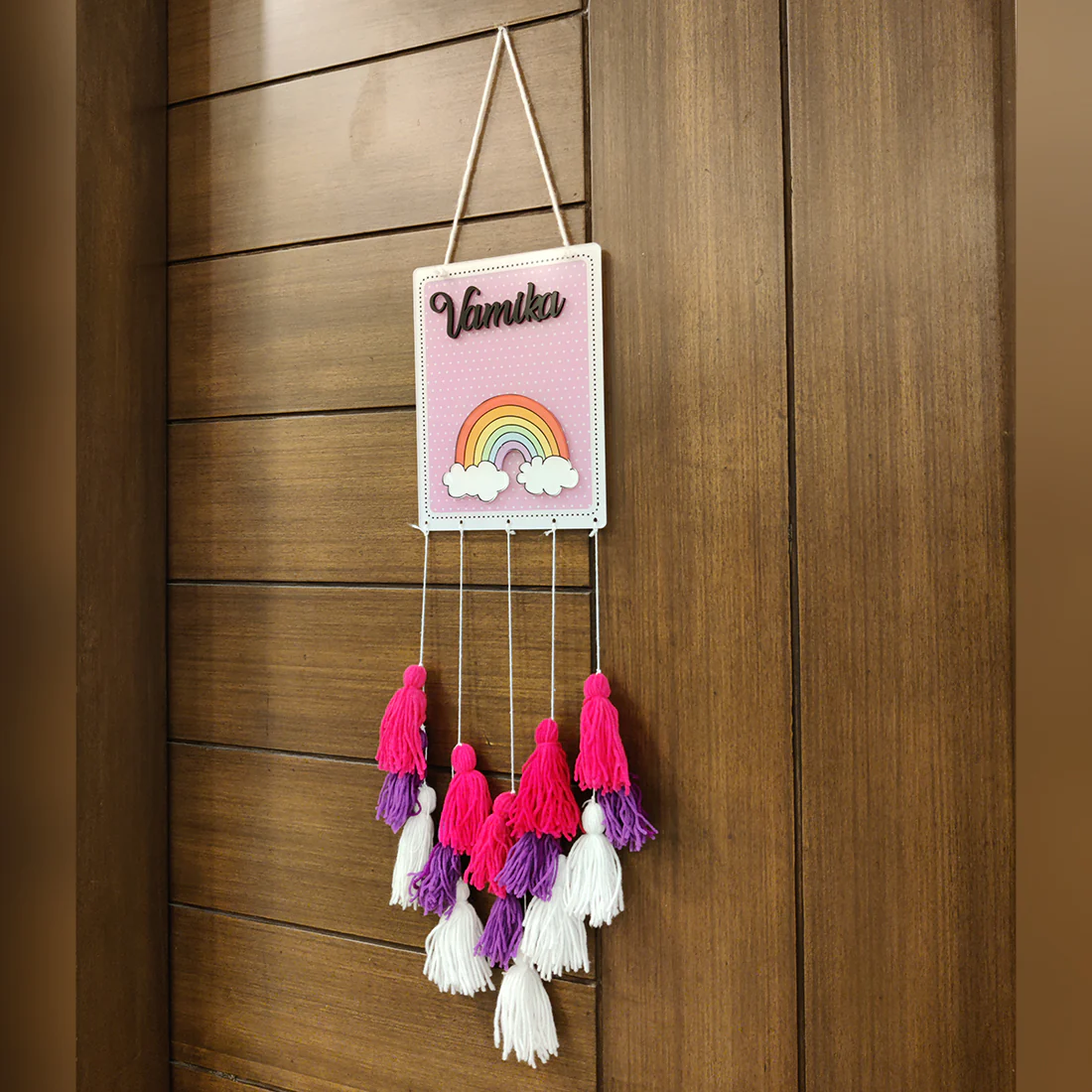 Rainbow Theme Name Plate with Tassle - Image 4