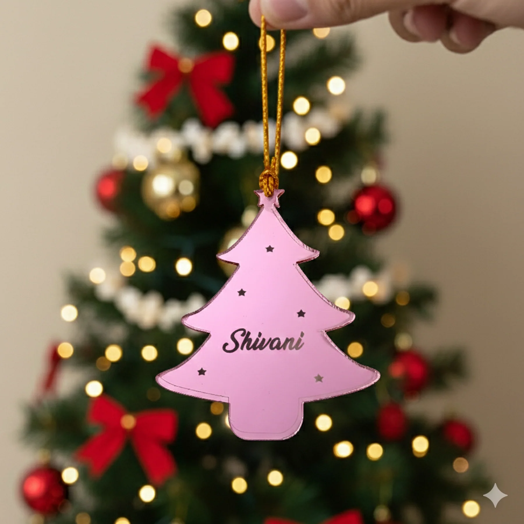 Rose Gold Chirstmas Tree  Personalized Ornament For Christmas