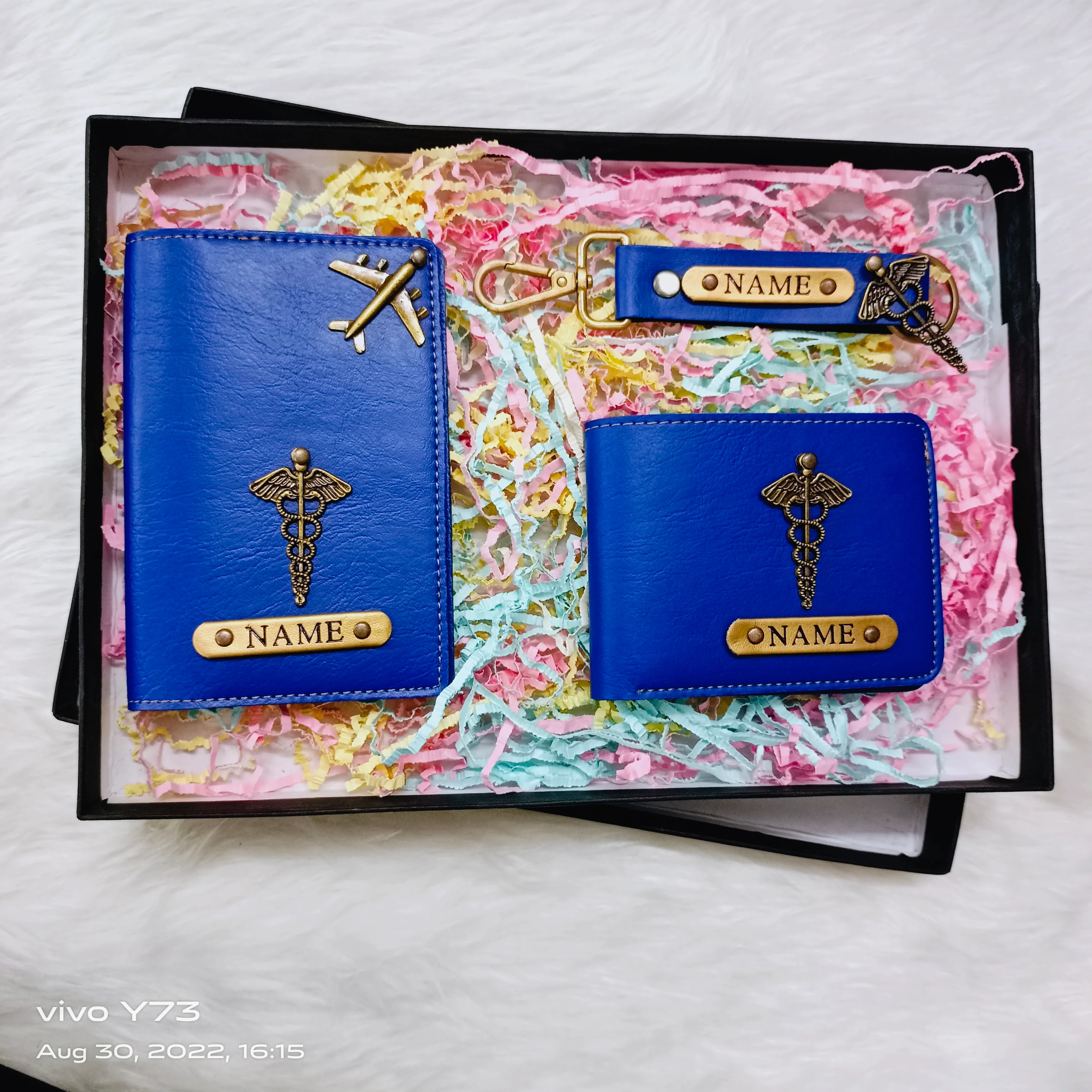 Set Of Customised Wallet,Customised Passport Cover and Keychain - Image 3
