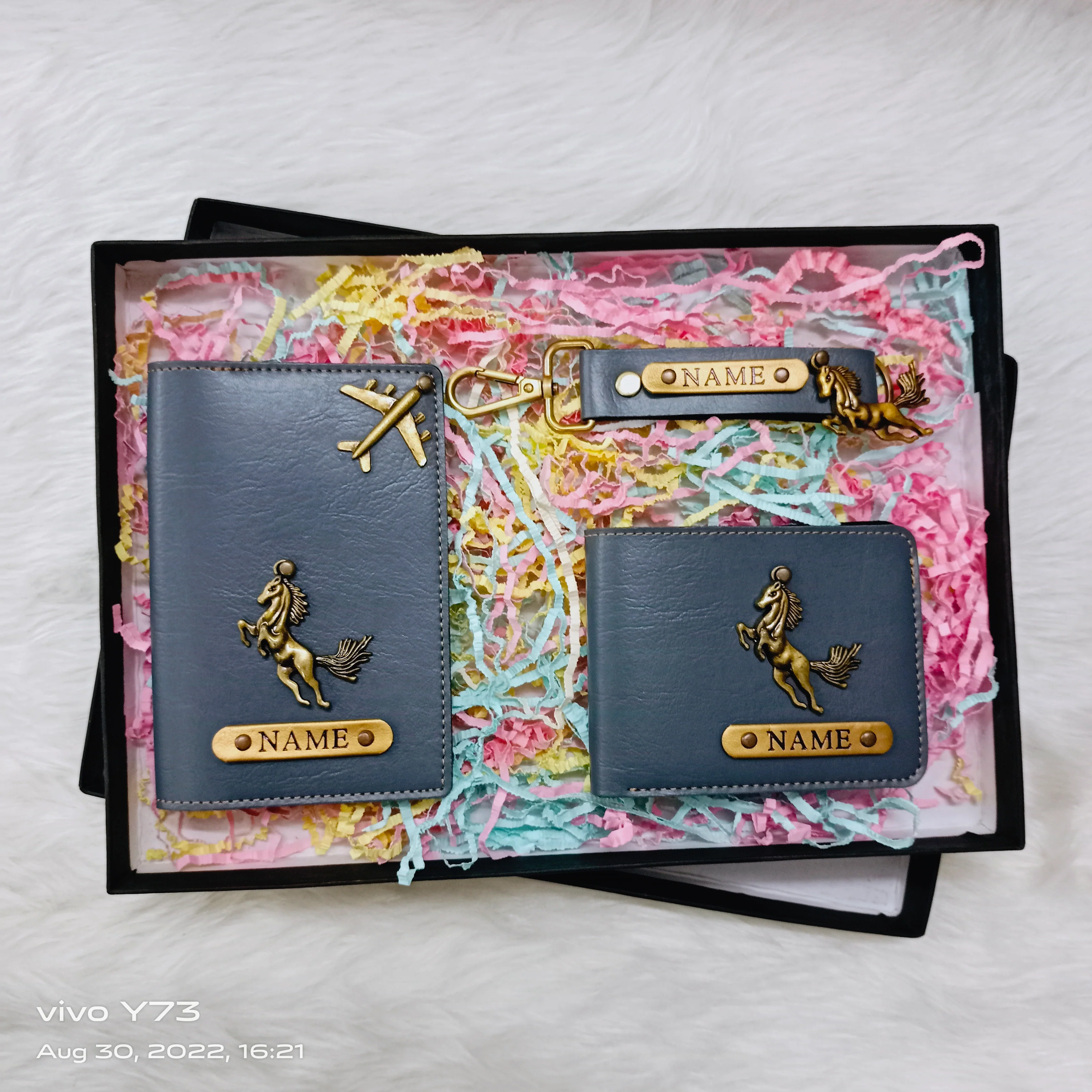 Set Of Customised Wallet,Customised Passport Cover and Keychain - Image 5