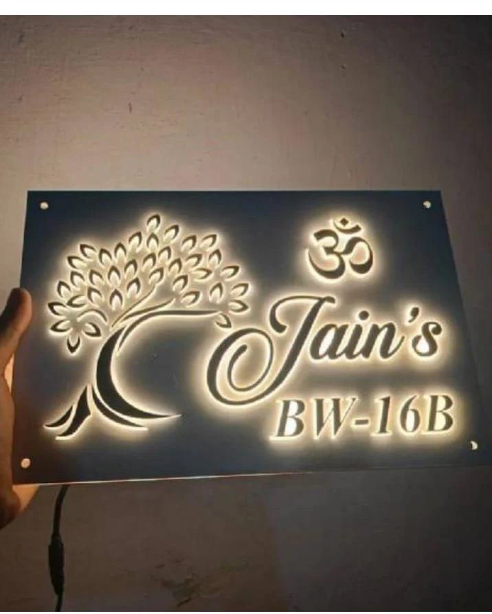 White Led Name Plate With Name