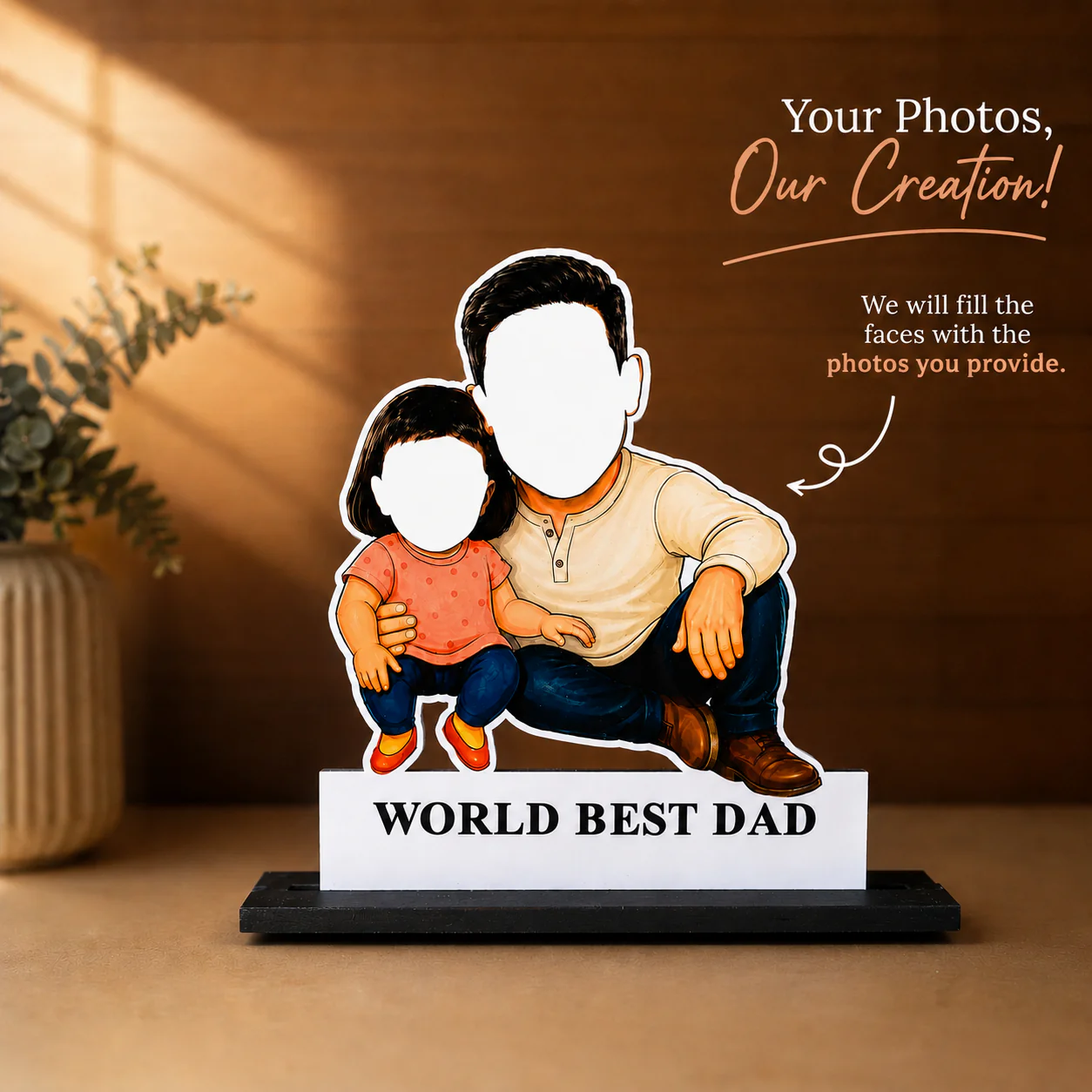 Personalised Father & Child Cartoon Cutout - Image 2