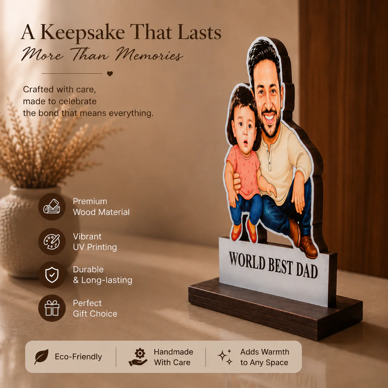 Personalised Father & Child Cartoon Cutout - Image 3